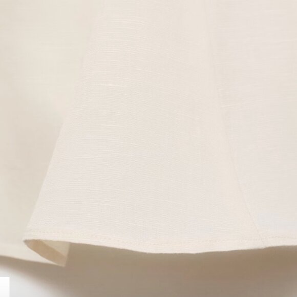 Mango Linen-Blend Peplum Top NWT M White - Picture 6 of 6